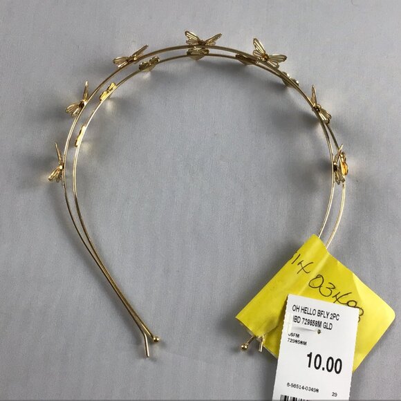 Oh Hello, Nickel Free, 8 Pair set of Earrings and 2 Golden Tone Headband Bundle - Picture 3 of 10
